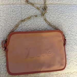 Edie Parker Pink Suede “Love” bag